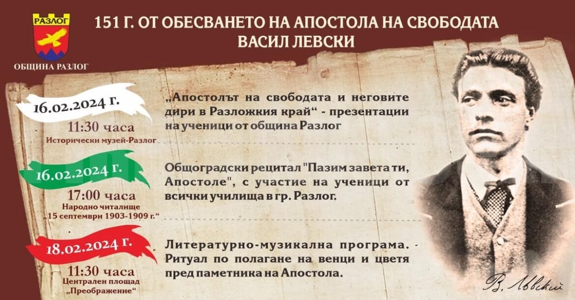 Апостолът на свободата и неговите дири в Разложкия край-презентации на ученици от община Разлог